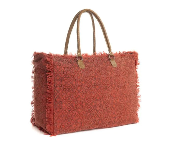 Myra Bag: S-9981 "Triple Fork Ranch Weekender Bag in Scarlet"