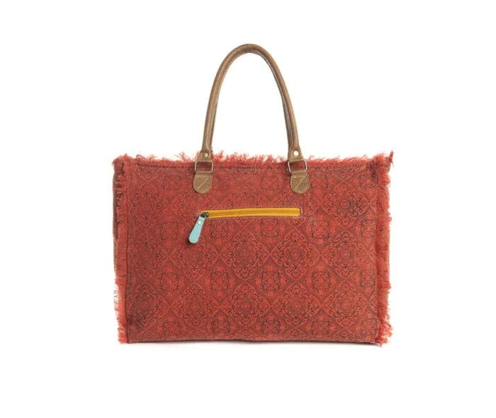 Myra Bag: S-9981 "Triple Fork Ranch Weekender Bag in Scarlet"