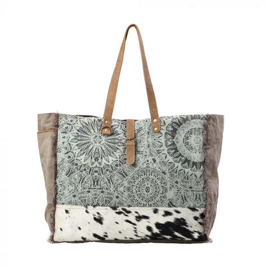 Myra Bag: S-1192 "Green Floral Print Weekender"