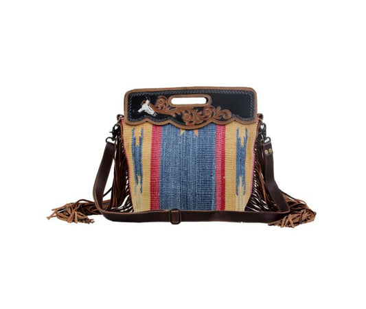 Myra Bag: S-3056 "BLUE STREAM HAND-TOOLED BAG"