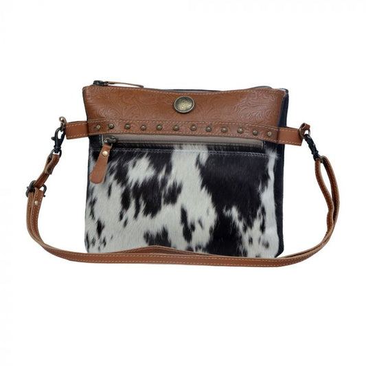 Myra Bag: S-3384 "REMARKABLE CANVAS AND HAIRON CROSS BODY BAG"