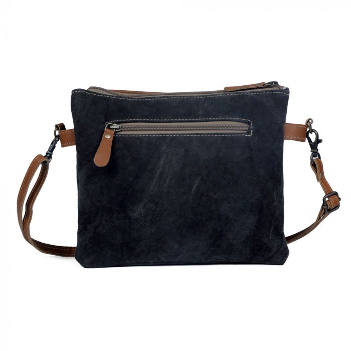 Myra Bag: S-3384 "REMARKABLE CANVAS AND HAIRON CROSS BODY BAG"