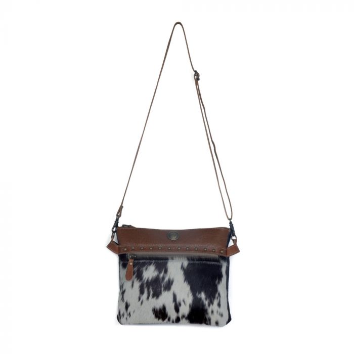 Myra Bag: S-3384 "REMARKABLE CANVAS AND HAIRON CROSS BODY BAG"