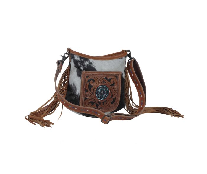 Myra Bag: S-3821 "BROWN QUILT HAND-TOOLED BAG"