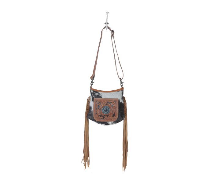 Myra Bag: S-3821 "BROWN QUILT HAND-TOOLED BAG"