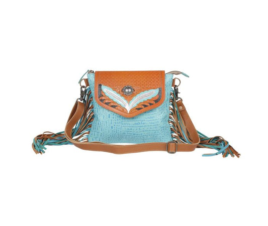 Myra Bag: S-4340 "BLUE WINGS HAND-TOOLED BAG"