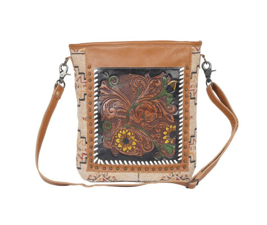 Myra Bag: S-4347 "FLORAL EMBERS HAND-TOOLED BAG"