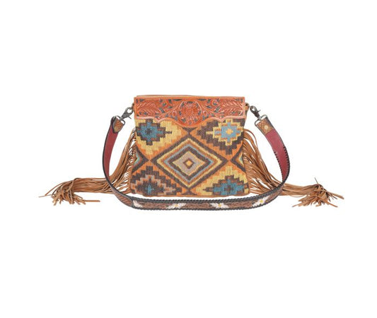 Myra Bag: S-4354 "GARNET WAVES HAND-TOOLED BAG"