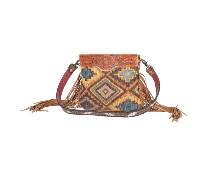 Myra Bag: S-4354 "GARNET WAVES HAND-TOOLED BAG"