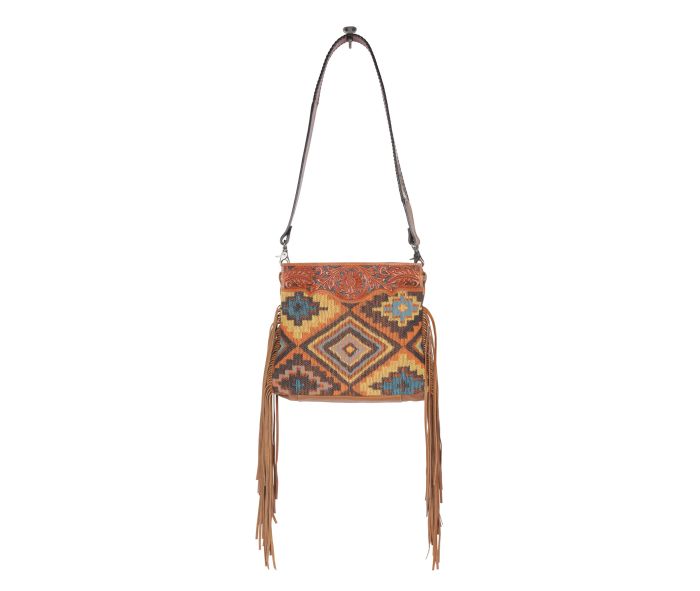 Myra Bag: S-4354 "GARNET WAVES HAND-TOOLED BAG"