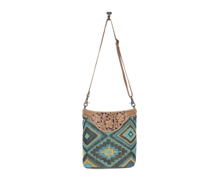 Myra Bag: S-4387 "BLUE SPRING HAND-TOOLED BAG"