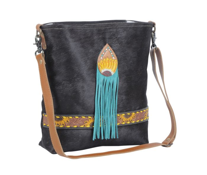 Myra Bag: S-4688 "BLUE CANDLE HAND-TOOLED BAG"