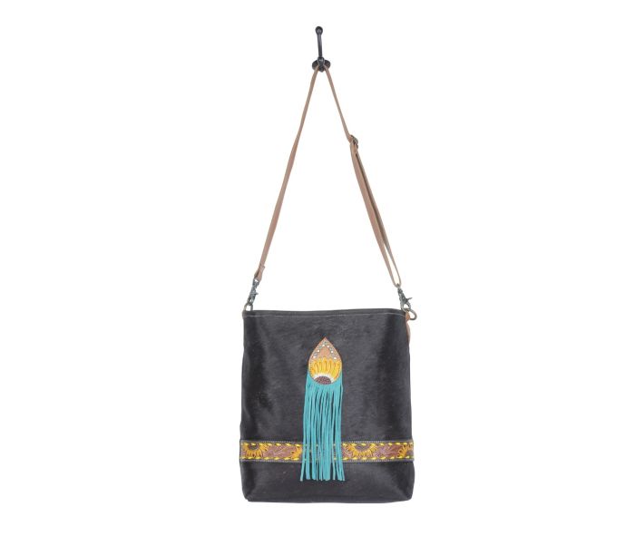 Myra Bag: S-4688 "BLUE CANDLE HAND-TOOLED BAG"