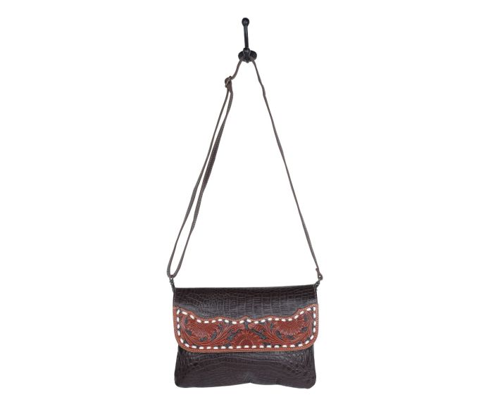 Myra Bag: S-4691 "CHOCOSPLASH HAND-TOOLED BAG"