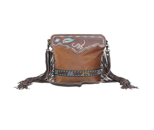 Myra Bag: S-4705 "RUSSET STATEMENT HAND-TOOLED BAG"