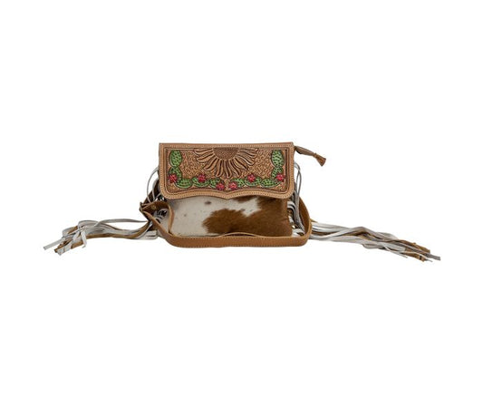 Myra Bag: S-6787 "GLOSSY MOSS HAND-TOOLED BAG"