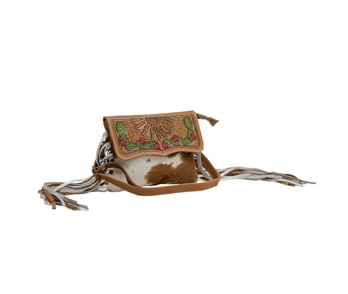 Myra Bag: S-6787 "GLOSSY MOSS HAND-TOOLED BAG"